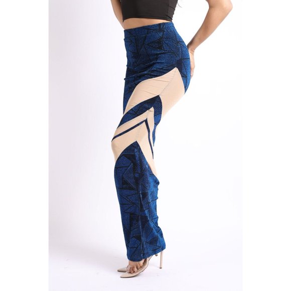 Women's Casual Mesh Contrast Asymmetrical High Waist Maxi Skirt Bodycon Pencil - Picture 7 of 10